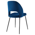 Modway - Nico Performance Velvet Chaise à manger Ensemble de 2 - Marine noire-Capacité de poids de la chaise : 331 lb.