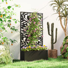Outsunny - Jardin surélevé avec treillis - noir-Dimensions intérieures spacieuses pouvant contenir 8 gallons de terre 