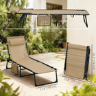 Outsunny - Chaise longue pliante - chaise de bronzage inclinable avec dossier réglable-Cinq niveaux d'inclinaison du dossier offrent à chaque utilisateur un angle adapté