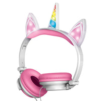 Écouteurs filaires licorne Art + Sound avec lumières LED - Rose-Prise audio 3,5 mm (0,13 pouces)