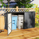 Outsunny - Abri pour bacs à ordures 7,6 pi x 3,4 pi pour 3 poubelles - gris foncé-Construction en acier galvanisé résistante à la pluie, à la pourriture et au feu  
