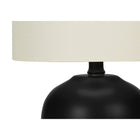 Monarch Specialties - Luminaire - 17 po H Lampe De Table - Céramique Noire - Abat-Jour Ivoire / Crème - Transitionnel-Dimensions assemblées : 9,5 po L x 9,5 po P x 16,5 po H . base : 6,5 po L x 6,5 po P x 7,5 po H. abat-jour : 9,5 po L x 9,5 po P x 8 po H