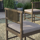 Modway - Eleni Terrasse extérieure Bois de teck Tabourets de comptoir Ensemble de 2 - Caillou-Siège à lattes
