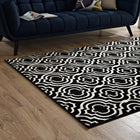 Modway - Frame Treillis marocain de transition Tapis de comédie 8 pi l x 10 pi L - Noir et blanc-Dessous en caoutchouc de prise
