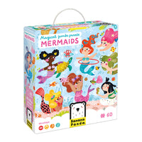 Banana Panda - Puzzle géant magique Sirènes, 4 ans et plus-Le puzzle I Love Unicorns pour les enfants qui aiment les licornes - notre grand puzzle de sol de 60 pièces plaira à coup sûr à vos tout-petits de 4 ans et plus avec un design colouré plein de licornes fantastiques
