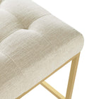 Modway - Privy Acier inoxydable doré Tissu rembourré Tabouret de bar - Beige doré-Capacité de poids du tabouret de bar : 331 lb