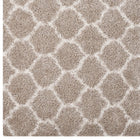 Modway - Solvea Treillis marocain Tapis 5 pi l x 8 pi L Shag Area - Beige et ivoire-Résistant aux taches / Facile à nettoyer