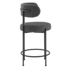 Modway - Albie Tissu Boucle Tabourets de comptoir Ensemble de 2 - Noir charbon-8