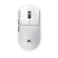 Cybeart - Artemis Souris sans fil ultra-légère tri-mode - Blanc-Deux batteries 300 mAh échangeables à chaud instantanément, avec charge USB-C (Type-C) — assurent une alimentation continue pour les sessions marathon (gaming ou productivité)