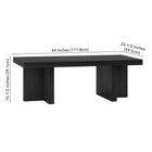 Hudson&Canal - Table basse rectangulaire Dimitra 44" L - Grain noir-9
