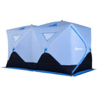 Outsunny - Tente De Pêche Sur Glace Isolée 8 Personnes, Pop-Up, Pour -22℉- Bleu-Tente de glace pop-up, facile à installer et à démonter 
