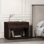 Manhattan Comfort - Table de nuit moderne Evelyn 32" à 1 tiroir - Marron-Comprend 1 étagère ouverte et 1 tiroir à extension totale