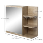 Kleankin - Armoire à pharmacie murale 23,5 po avec miroir - bois naturel-La porte miroir peut empêcher la poussière et l’eau d’éclabousser les objets à l’intérieur 