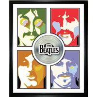 Beatles Pop Art Collage With Platinum LP - Impression encadree - 29" x 38"-Qualité supérieure - music memorabilia