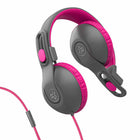 Jlab - Casque d’écoute filaire JBuddies Studio 2 - Gris/Rose-Coussinets d’oreille en mousse Cloud Foam, adaptés aux enfants de 6 ans et plus.