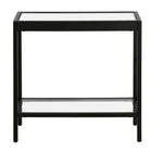 Hudson&Canal - Table d'appoint rectangulaire Alexis (61 cm) - Bronze noirci-Le plateau et l'étagère sont en verre trempé durable
