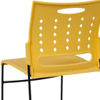 Flash Furniture - Chaise empilable jaune de la série HERCULES à base traîneau d'une capacité de 881 lb avec dossier ventilé-Le dossier perforé permet la circulation de l'air
