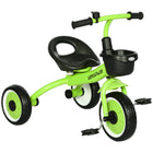 Qaba - Tricycle pour enfants 2-5 ans, vélo pour tout-petits avec siège réglable - vert-Siège réglable pour s'adapter aux besoins de votre enfant 