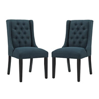 Modway - Baronet Tissu Chaise à manger Ensemble de 2 - Azure-Fauteuil d’appoint moderne élégant