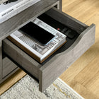 HOMCOM - Table de nuit avec 2 tiroirs - gris-Utilisation polyvalente comme table de chevet, table d’appoint ou table de salon 