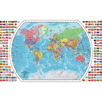 Replogle - Présentoir de cartes du monde, 49 po L x 33 po H - Anglais-Carte du monde 49"/124,5 cm x 33"/84 cm