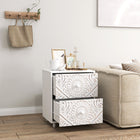 HOMCOM - Table de nuit, style mi-siècle pour chambre à coucher - blanc-Facile à assembler