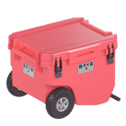 RovR - RollR 60 Glacière rigide à roulettes pintes avec poignée de remorquage - Corail-Les nouveaux loquets RapidLock créent un joint étanche à l’air et offrent un accès rapide et facile à la fête