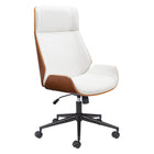 Zuo - Flex High Back Chaise de bureau - Blanc-Hauteur réglable pour un confort personnalisé optimal