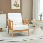 HOMCOM - Fauteuil d’appoint avec assise et dossier rembourrés pour chambre - blanc crème-Placez-le n'importe où, du salon ou de la chambre à la salle à manger 
