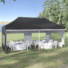 Outsunny - Tente auvent instantanée 20 pi l x 10 pi L avec sac à roulettes - Noir-Toit en oxford avec revêtement argenté pour la protection UV
