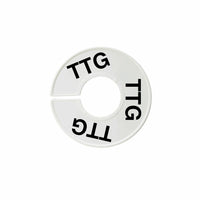 Eddie's -  Rond Les séparateurs de tailles - TTG - blanc avec impression noire - Paquet de 100-Plastique blanc avec du texte en noir