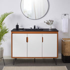 Modway - Energize 48" Vanette de salle de bain - Noir blanc cerise-Pieds métalliques en épingle à cheveux