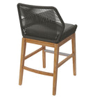 Modway - Wellspring Terrasse extérieure Teck et corde Tabouret de comptoir - Graphite gris-Coussin amovible