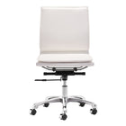 Zuo - Lider Plus Armless Chaise de bureau - Blanc-Moelleux et durable pour un confort quotidien exceptionnel