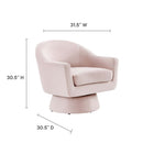 Modway - Astral Performance Velvet Tissu et bois Chaise pivotante - Rose-Tissu de velours Performance