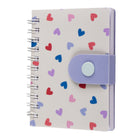 Pep Rally - Mini carnet de notes à bouton-pression - 3,07 po l x 4,13 po H - 44 feuilles - coeurs-Fermeture à bouton-pression sécuritaire