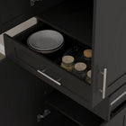 HOMCOM - Armoire de cuisine moderne avec étagères - noir-Conception anti-basculement 