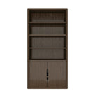 Manhattan Comfort - Rivington bibliothèque moderne à 4 étagères 40" avec portes Lot de 2 - Noyer-Les étagères réglables offrent un rangement personnalisable pour tout, des livres hauts aux objets décoratifs
