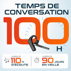 Delton - Casque Bluetooth sans fil ultraléger 90X avec réduction de bruit, noir-Intègre quatre microphones indépendants et un circuit intégré de suppression numérique du bruit, éliminant efficacement 99 % des bruits de fond pour des appels d'une grande clarté.