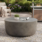 Modway - Brion Rond intérieur - Terrasse extérieure Béton Table basse - Gris-Finition moderne lisse