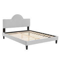 Modway - Soleil Performance Velvet Lit simple, Gris clair-Lit simple
