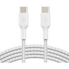Belkin - Câble tressé USB-C vers USB-C 2.0, 1 mètre, blanc-Extérieur en nylon double tressage pour plus de résistance et de durabilité