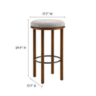 Modway - Fable Tissu Boucle Tabourets de bar - Noyer taupe - Ensemble de 2-Siège rond rembourré