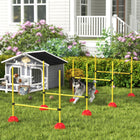 PawHut - Dog agility training 4 pcs parcours d’obstacles hauteur réglable-Le sac vous permet de l'emporter partout 