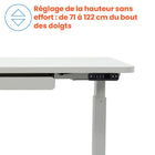 Motionwise - Bureau de la série M2 48 po de largeur, Motionwise - Bureau électrique assis-debout avec double moteurs et tiroir coulissant - Blanc-Espace de travail spacieux mais compact : La surface de 48 po x 24 po offre un grand espace pour votre configuration, tout en s’intégrant bien aux bureaux à domicile ou professionnels. De plus, un tiroir coulissant offre un espace supplémentaire pour ranger vos fournitures comme les cahiers, livres et stylos.