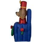 GEMMY - Chien soldat de plomb gonflable de Noël animé - 150 cm-S'illumine grâce à une ampoule LED économe en énergie