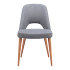 Zuo - Leith Chaise de salle à manger - Gris - Ensemble de 2-Tissu confortable et durable