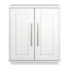 Hudson&Canal - Meuble d'appoint Tillman 28 po de largeur - Blanc-Comprend deux portes battantes, une étagère centrale réglable et une découpe pour la gestion des câbles