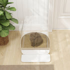 PawHut - boîte à litière pour chat avec couvercle, bac amovible, pelle, filtre - blanc-Un tapis à l’avant retient la litière avant qu’elle n’atteigne le sol 