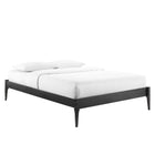 Modway - June Bois Cadre de lit plateforme Queen, Noir-Rubberwood Legs